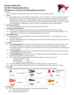 Carolina Sailing Club CSC 2017 Championship Series Full Season