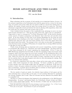 HOME ADVANTAGE AND TIED GAMES IN SOCCER