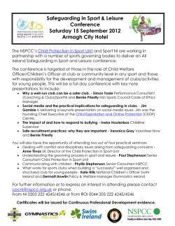 Safeguarding in Sport and Leisure Conference on the