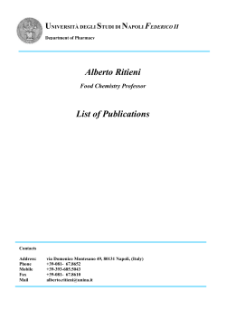 Elenco Cronologico delle Pubblicazioni Scientifiche