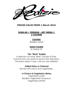 set menu 2 starters - Rodizio Brazilian Restaurant