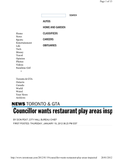 Councillor wants restaurant play areas inspected