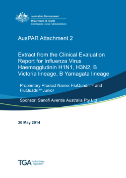AusPAR Attachment 2. Extract from the Clinical Evaluation Report