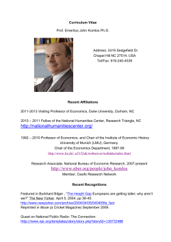 Curriculum Vitae - Duke University