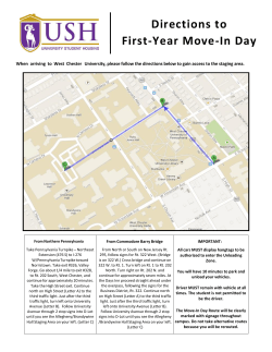 Directions to First-Year Move-In Day