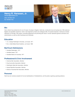 Henry R. Hanssen, Jr. Henry R. Hanssen, Jr. Henry R