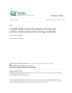 A study of the electrical resistance of coke, gas