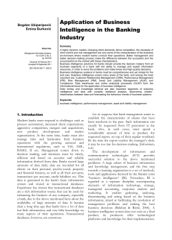 Application of Business Intelligence in the Banking Industry