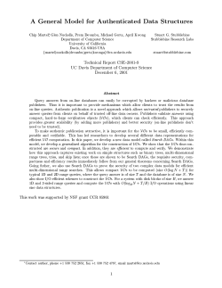A General Model for Authenticated Data Structures Chip Martel