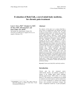 Evaluation of BodyTalk, a novel mind-body