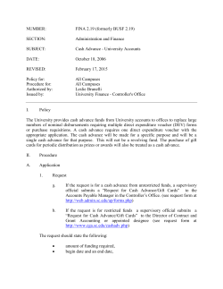 FINA 2.19 Cash Advance - University Accounts