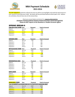 MIA Payment Schedule 2015-2016