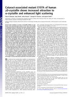 Cataract-associated mutant E107A of human &gamma;D