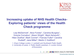 Increasing uptake of NHS Health Checks