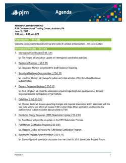 Members Committee Webinar PJM Conference and Training Center