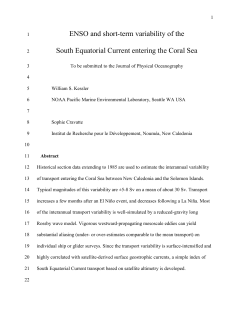 ENSO and short-term variability of the South Equatorial Current