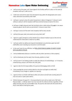 Swimming PIF Form 2016 - Horseshoe Lake Activity Centre