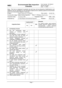 Environmental Site Inspection Checklist