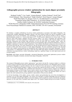 Process Window Optimization for Mask Aligner Lithography