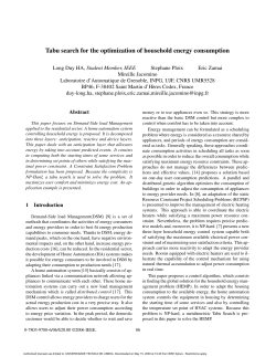 Tabu Search for the Optimization of Household Energy Consumption