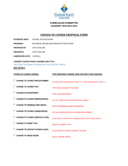 change of COURSE PROPOSAL FORM