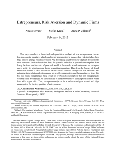 Entrepreneurs, Risk Aversion and Dynamic Firms