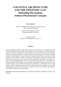 COGNITIVE ARCHITECTURE AND THE EPISTEMIC GAP
