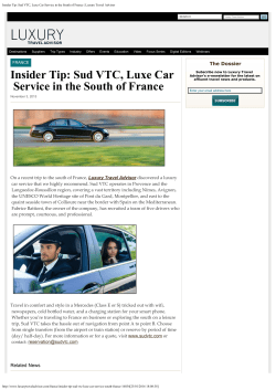 Insider Tip: Sud VTC, Luxe Car Service in the South of France