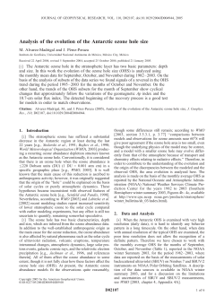 Analysis of the evolution of the Antarctic ozone hole size