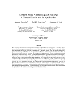 Content-Based Addressing and Routing: A General Model and its