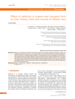 Effect of selenium in organic and inorganic form on liver