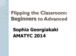 Flipping the Classroom: Beginners to Advanced