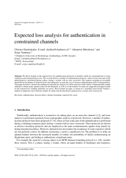 Expected loss analysis for authentication in - Infoscience