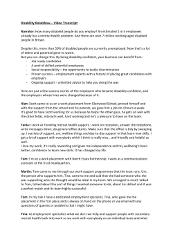 Be Disability Confident video transcript