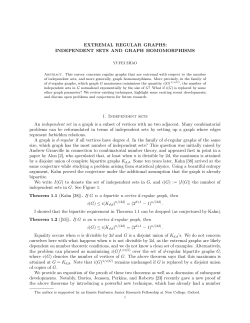 EXTREMAL REGULAR GRAPHS: INDEPENDENT SETS AND