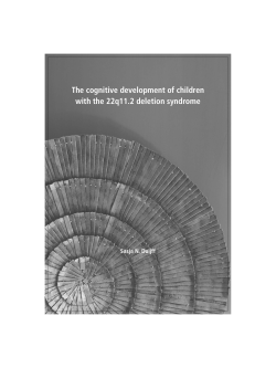 The cognitive development of children with the 22q11.2 deletion