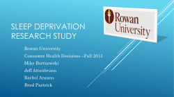 SLEEP DEPRIVATION RESeARCH STUDY