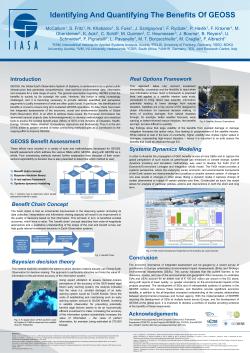 Introduction GEOSS Benefit Assessment Conclusion