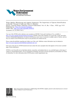 Water Quality Monitoring and Aquatic Organisms: The Importance of