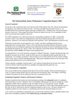 The National Bank Junior Mathematics Competition Report: 2004
