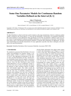 Some One Parameter Models for Continuous Random Variables