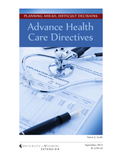 Advance Health Care Directives - University of Wyoming Extension