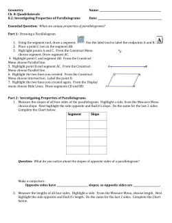 Investigating Parallelograms