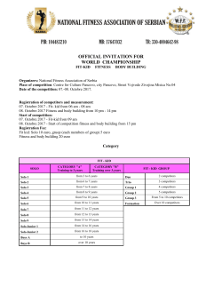 OFFICIAL INVITATION FOR WORLD CHAMPIONSHIP