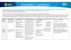 The Advanced Pathway is for coaches involved with `Performance