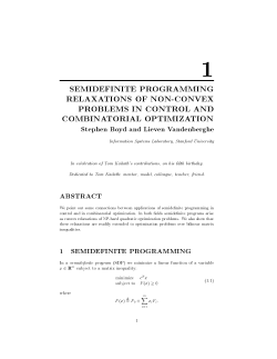 semidefinite programming relaxations of non