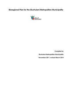 Bioregional Plan for the Ekurhuleni Metropolitan Municipality