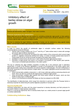 Inhibitory effect of barley straw on algal growth