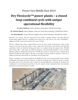 Dry Flexicycle&trade; power plants &ndash; a closed loop combined cycle with