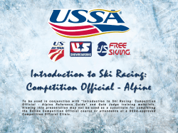 Introduction to Ski Racing: Competition Official